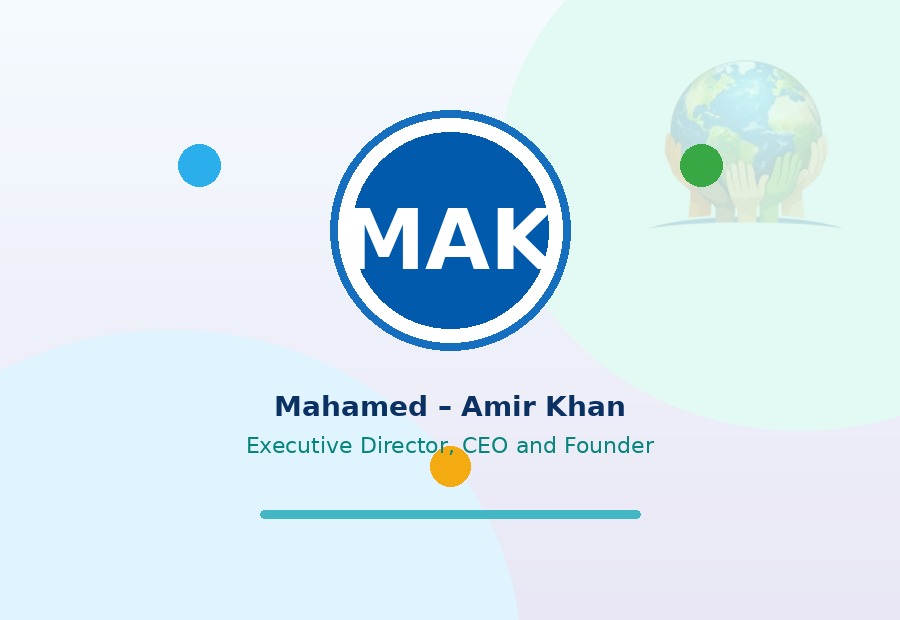 Original photo of Mahamed Amir Khan, Executive Director, CEO, and Founder