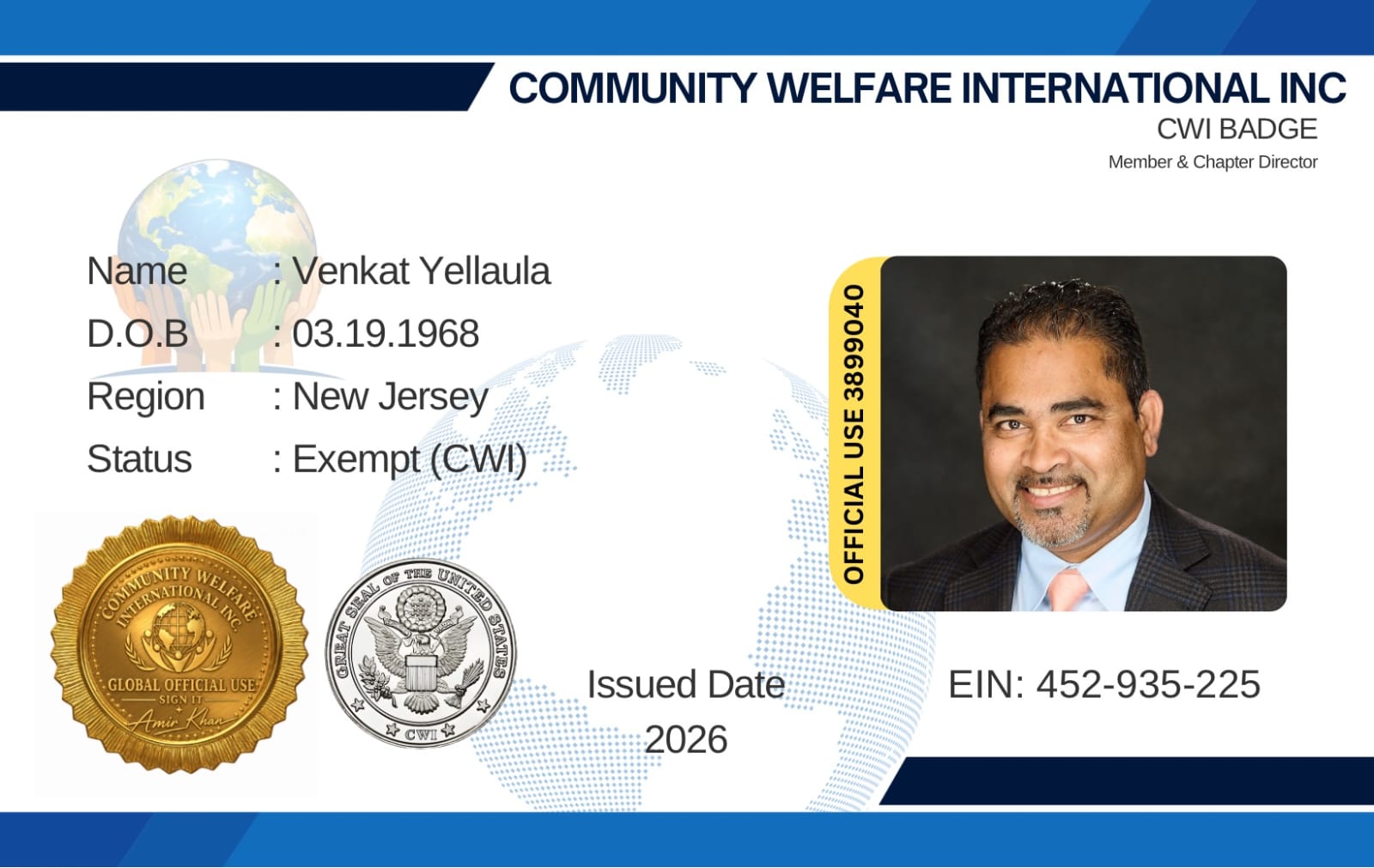 Venkat Yellaula, Member & Chapter Director